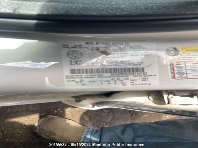 2010 Ford Fusion Se VIN: 3FAHP0HA2AR144183 Lot: 20155582