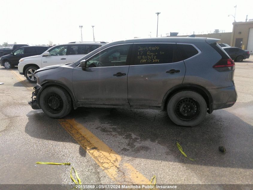 2017 Nissan Rogue Sv VIN: 5N1AT2MVXHC803448 Lot: 20155869