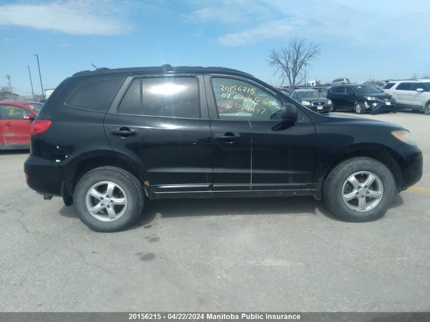 2007 Hyundai Santa Fe Gl VIN: 5NMSG13EX7H034247 Lot: 39242199