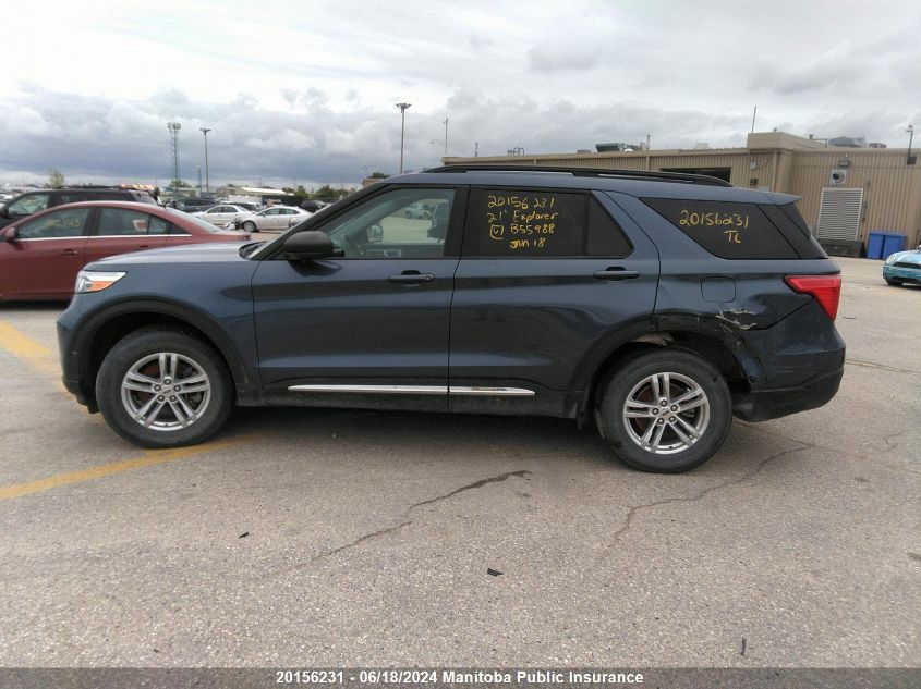2021 Ford Explorer Xlt VIN: 1FMSK8DH1MGB55988 Lot: 20156231