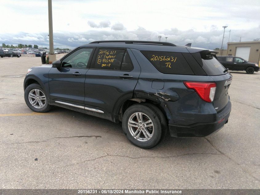 2021 Ford Explorer Xlt VIN: 1FMSK8DH1MGB55988 Lot: 20156231