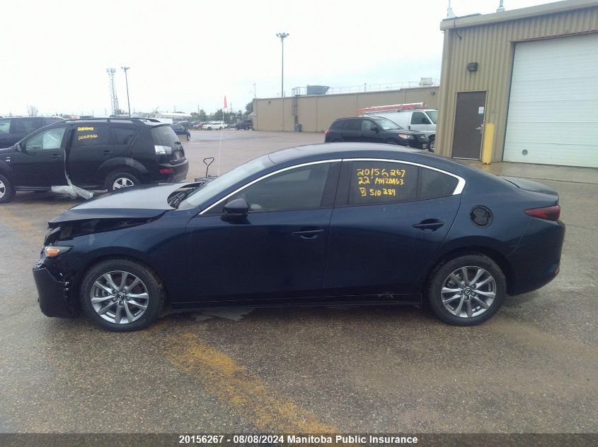 2022 Mazda Mazda3 Gs VIN: JM1BPACLXN1510289 Lot: 20156267