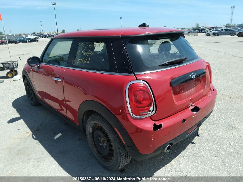 2019 Mini Cooper VIN: WMWXP5C53K2H96118 Lot: 20156337