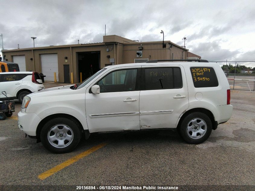 2011 Honda Pilot Touring VIN: 5FNYF4H98BB501590 Lot: 20156894