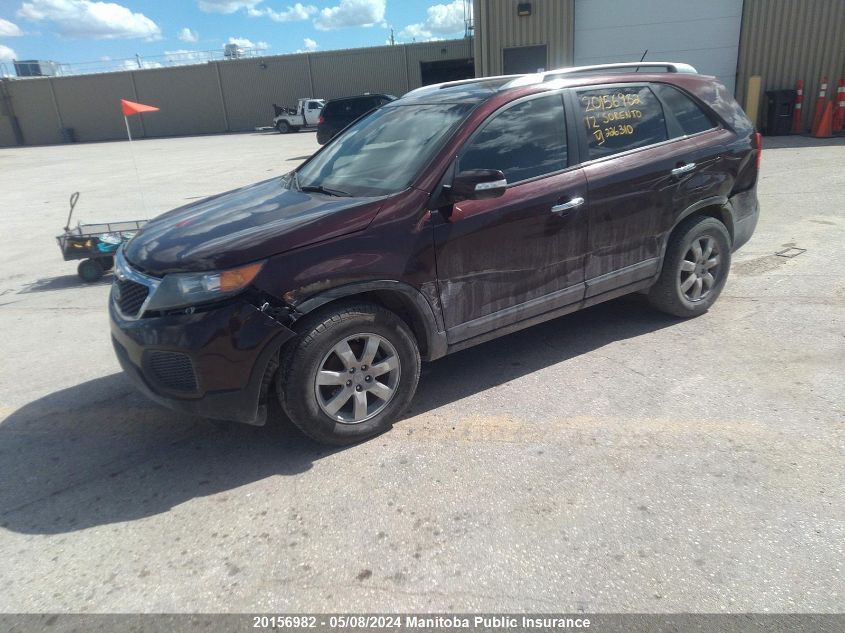 2012 Kia Sorento Lx V6 VIN: 5XYKT3A23CG226310 Lot: 20156982