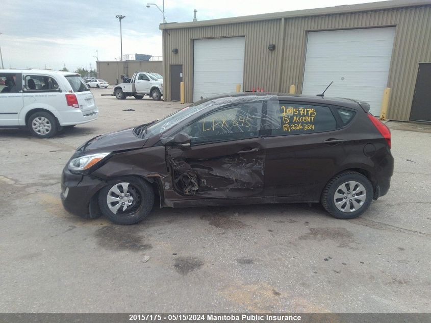 2015 Hyundai Accent Gls VIN: KMHCU5AE6FU226324 Lot: 20157175