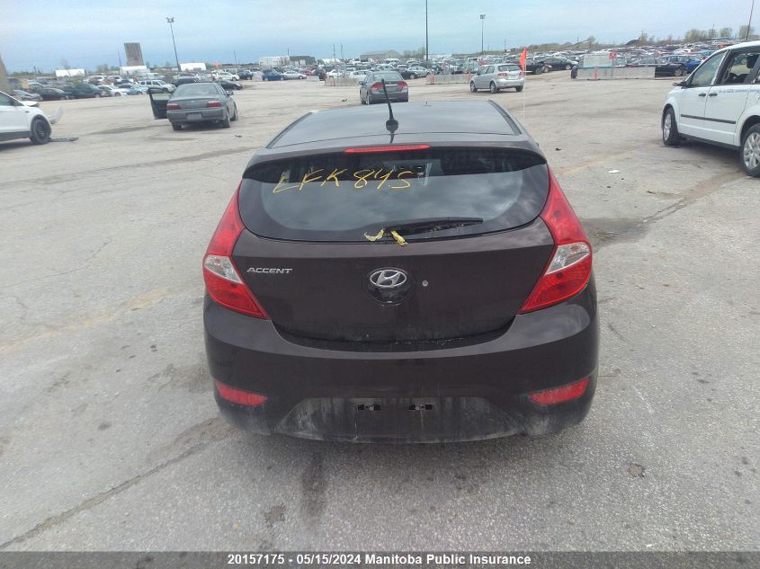 2015 Hyundai Accent Gls VIN: KMHCU5AE6FU226324 Lot: 20157175