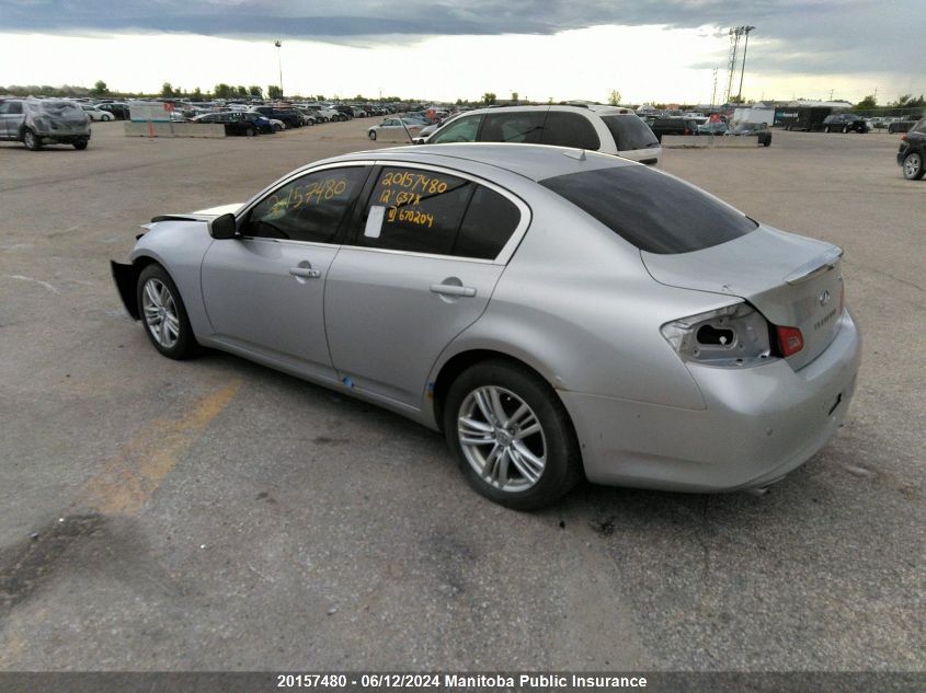 2012 Infiniti G37 X VIN: JN1CV6AR1CM670204 Lot: 20157480