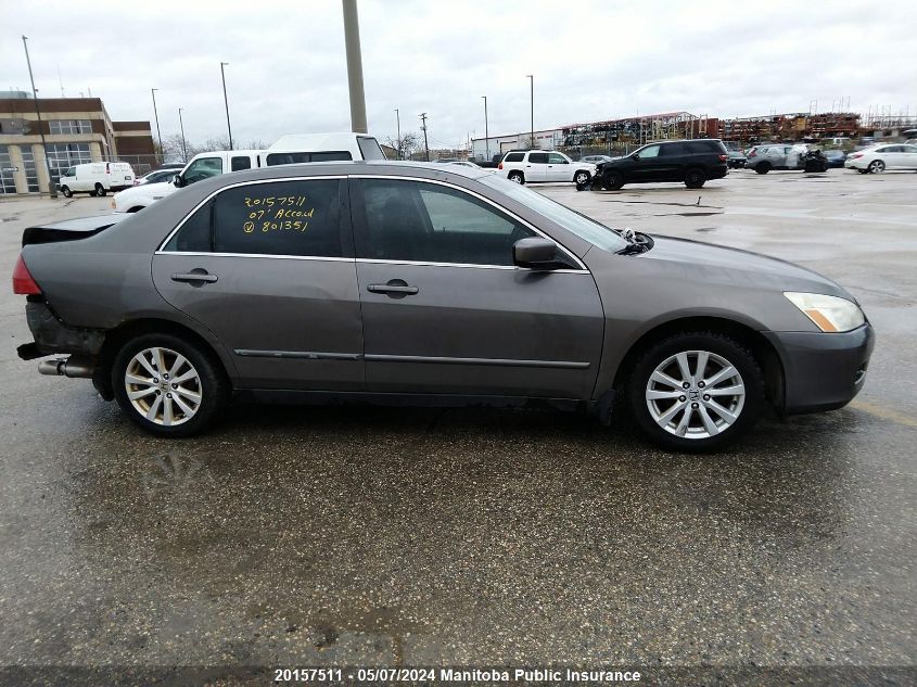 2007 Honda Accord Se-V6 VIN: 1HGCM66367A801351 Lot: 20157511