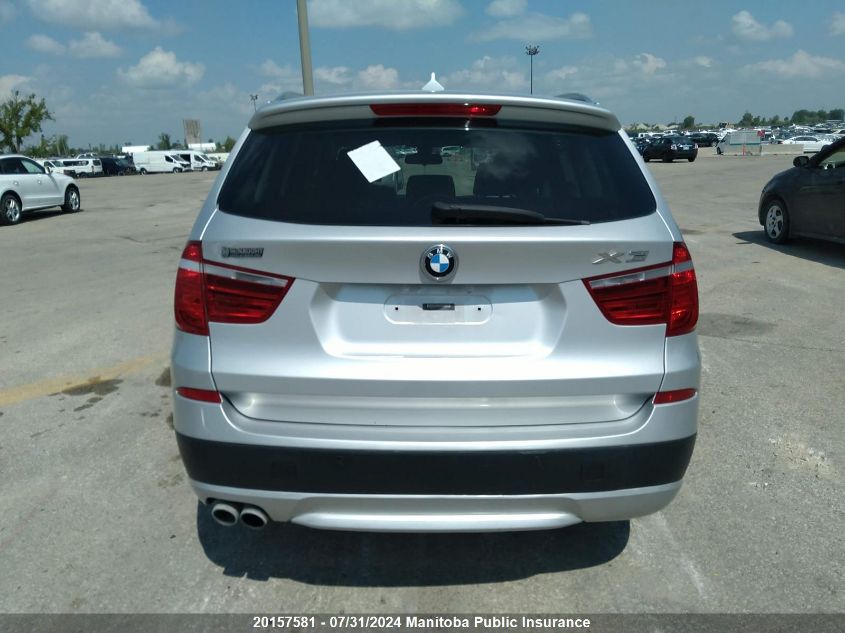 2013 BMW X3 28I VIN: 5UXWX9C51D0A19584 Lot: 20157581