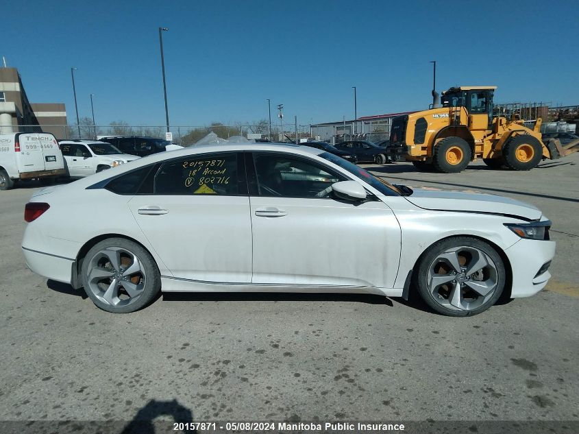 2018 Honda Accord Ex-L VIN: 1HGCV1F99JA802716 Lot: 20157871