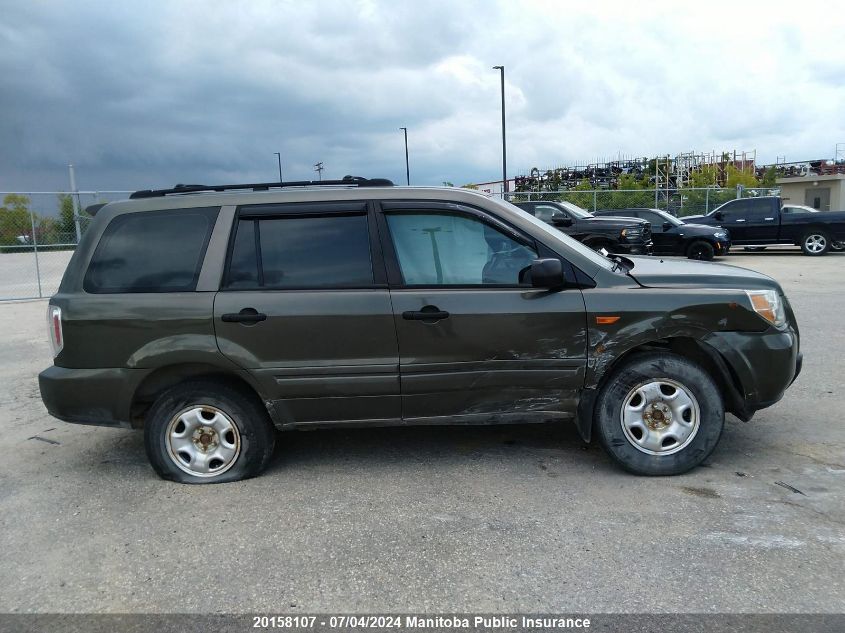 2006 Honda Pilot Lx VIN: 2HKYF18176H530031 Lot: 20158107