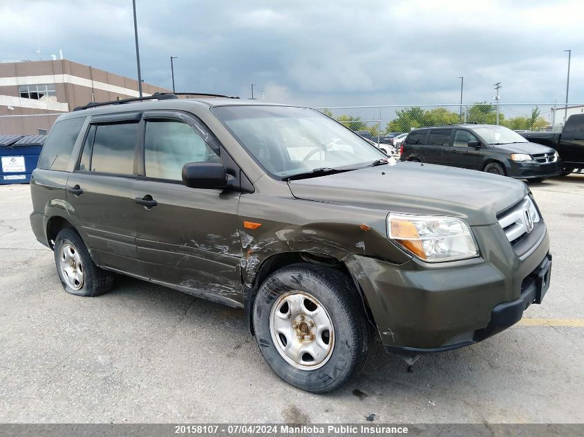 2006 Honda Pilot Lx VIN: 2HKYF18176H530031 Lot: 20158107