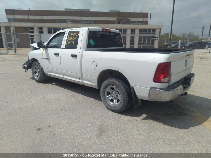 2012 Dodge Ram 1500 St Quad Cab VIN: 1C6RD7FP6CS104775 Lot: 20158151