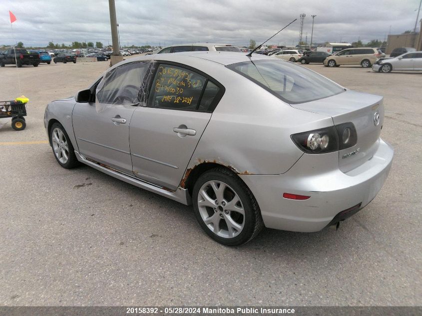 2007 Mazda Mazda3 Gt VIN: JM1BK323371740030 Lot: 20158392