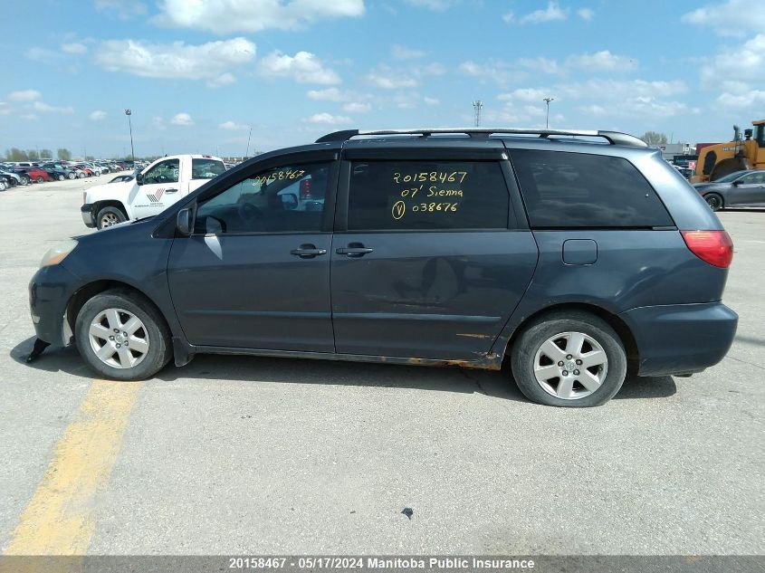 2007 Toyota Sienna Le V6 VIN: 5TDZK23C07S038676 Lot: 20158467