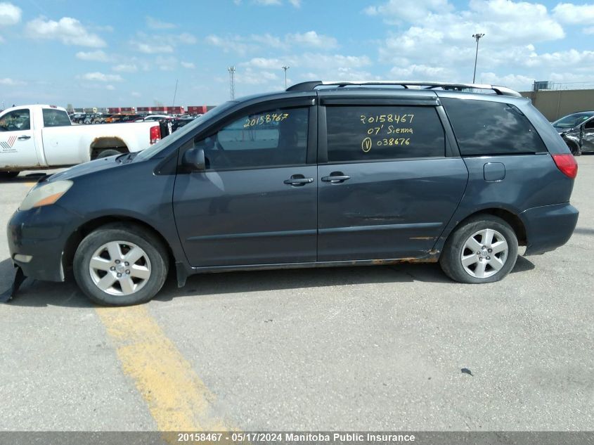 2007 Toyota Sienna Le V6 VIN: 5TDZK23C07S038676 Lot: 20158467