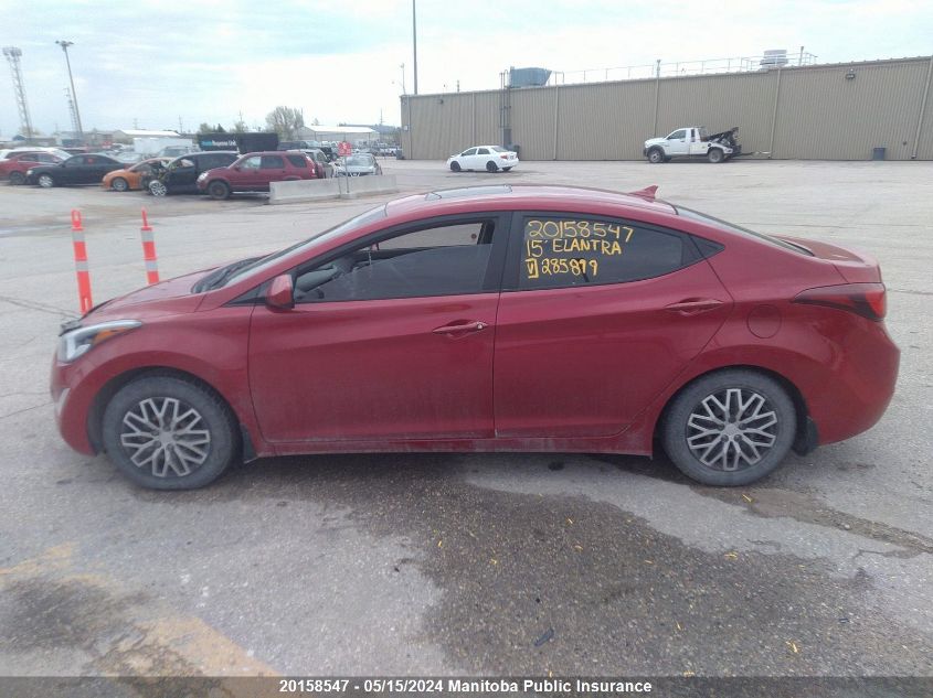 2015 Hyundai Elantra Se VIN: KMHDH4AE1FU285879 Lot: 20158547