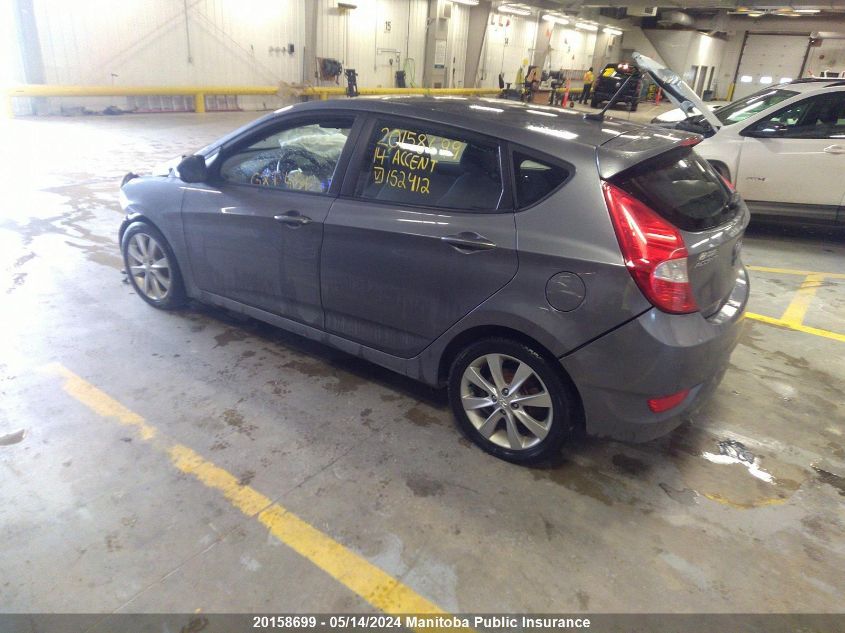 2014 Hyundai Accent Gls VIN: KMHCU5AE7EU152412 Lot: 20158699