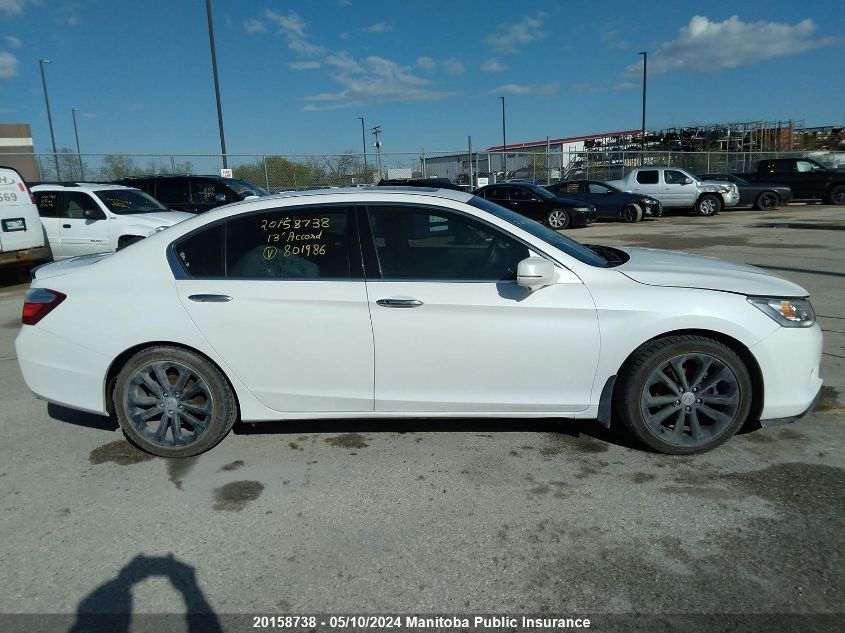 2013 Honda Accord Touring V6 VIN: 1HGCR3F95DA801986 Lot: 20158738