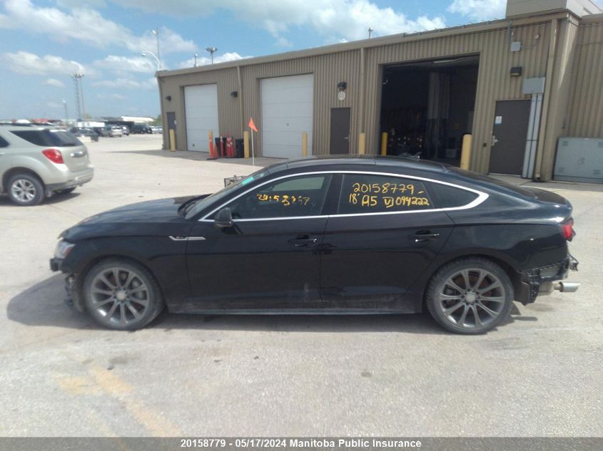 2018 Audi A5 2.0T Quattro VIN: WAUFNCF51JA094222 Lot: 20158779