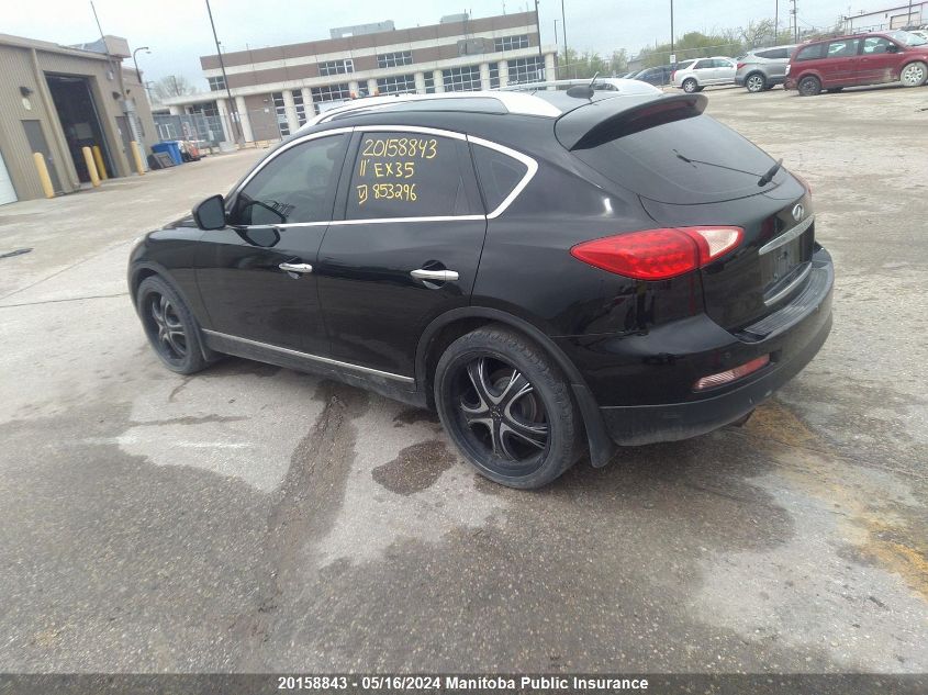 2011 Infiniti Ex35 VIN: JN1AJ0HRXBM853296 Lot: 20158843