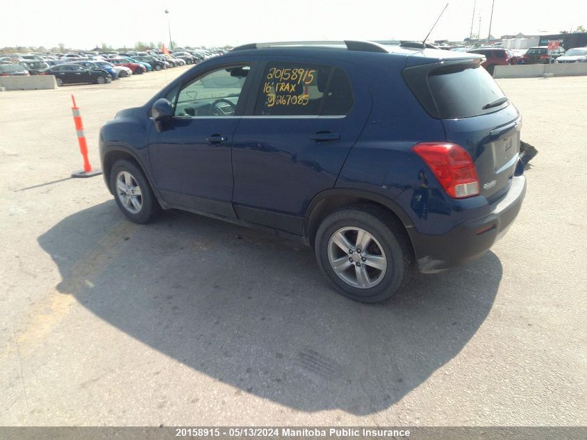 2016 Chevrolet Trax Lt VIN: 3GNCJPSBXGL267085 Lot: 20158915