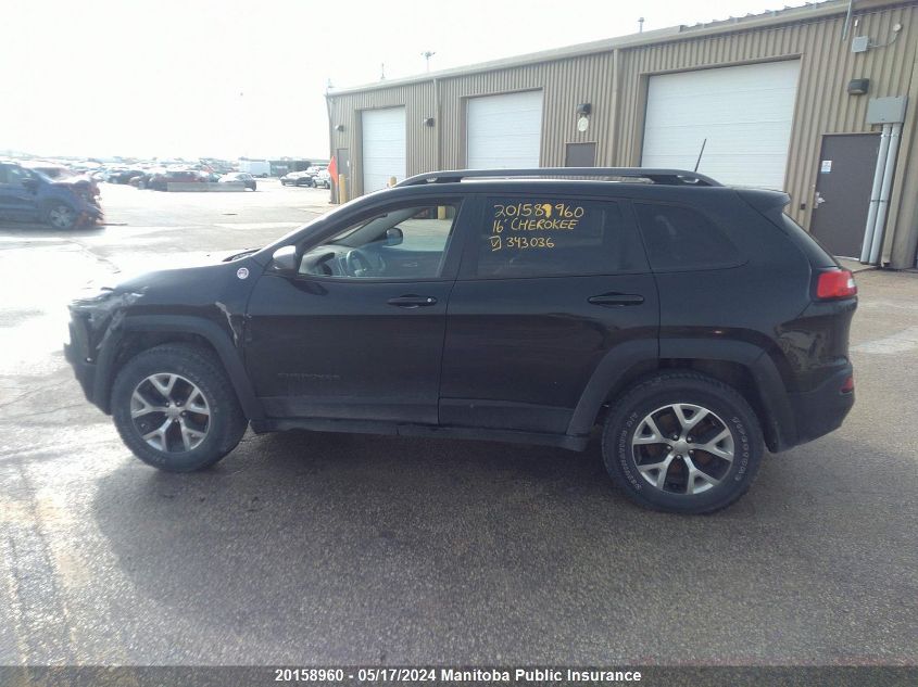 2016 Jeep Cherokee Trailhawk VIN: 1C4PJMBS1GW343036 Lot: 20158960