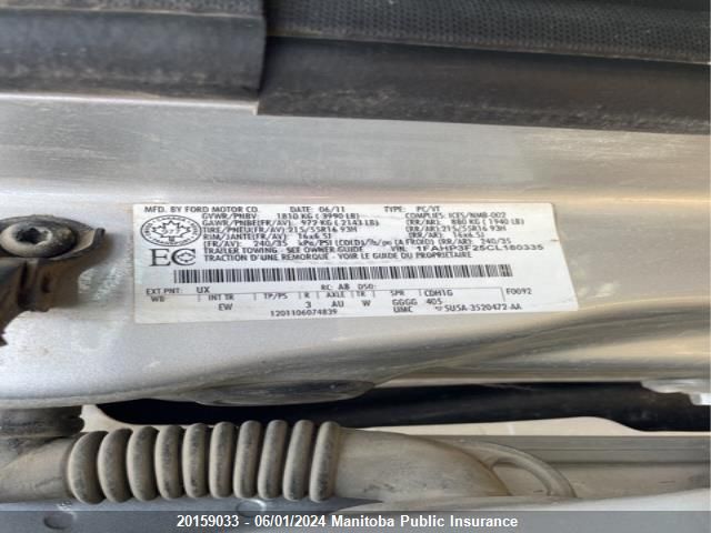 2012 Ford Focus Se VIN: 1FAHP3F25CL180335 Lot: 20159033