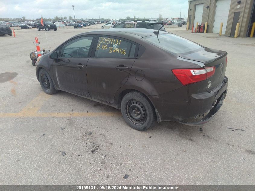 2013 Kia Rio Lx VIN: KNADM4A3XD6214726 Lot: 20159131