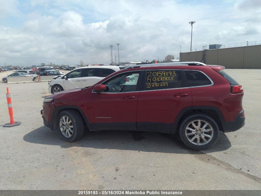 2014 Jeep Cherokee Limited VIN: 1C4PJMDS2EW290289 Lot: 20159193