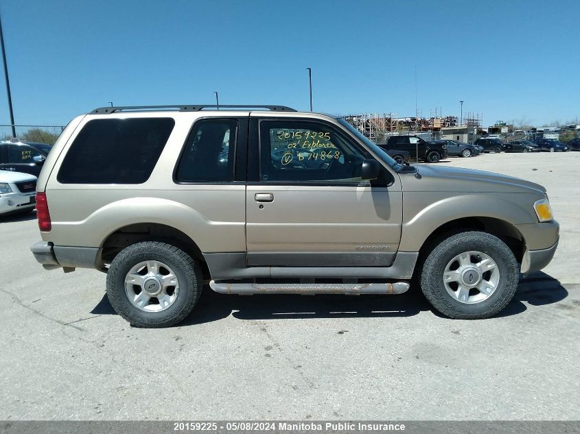 2002 Ford Explorer Sport VIN: 1FMYU70E82UB74868 Lot: 20159225