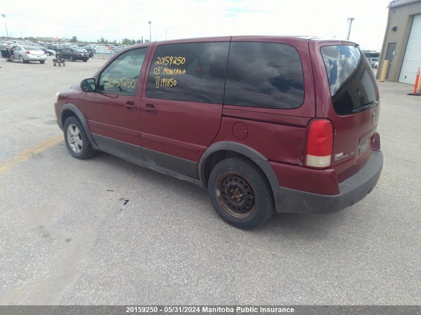 2005 Pontiac Montana Sv6 VIN: 1GMDU03L95D199850 Lot: 20159250