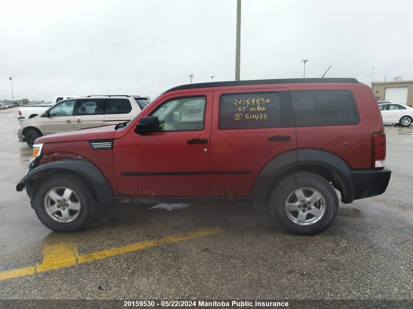 2007 Dodge Nitro Sxt VIN: 1D8GU28KX7W511423 Lot: 20159530