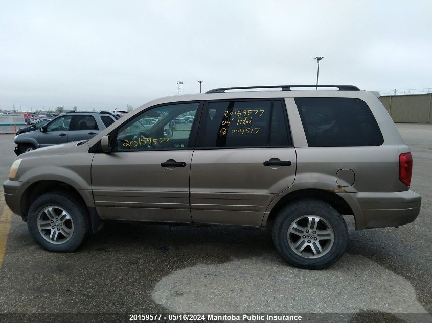 2004 Honda Pilot Ex-L VIN: 2HKYF18504H004517 Lot: 20159577