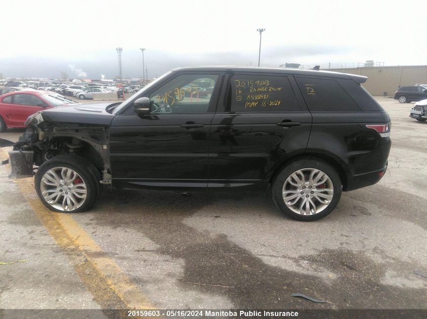 2016 Land Rover Range Rover Sport Supercharged VIN: SALWR2EF1GA588481 Lot: 20159603