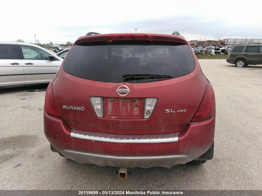 2006 Nissan Murano Se VIN: JN8AZ08WX6W518016 Lot: 20159699