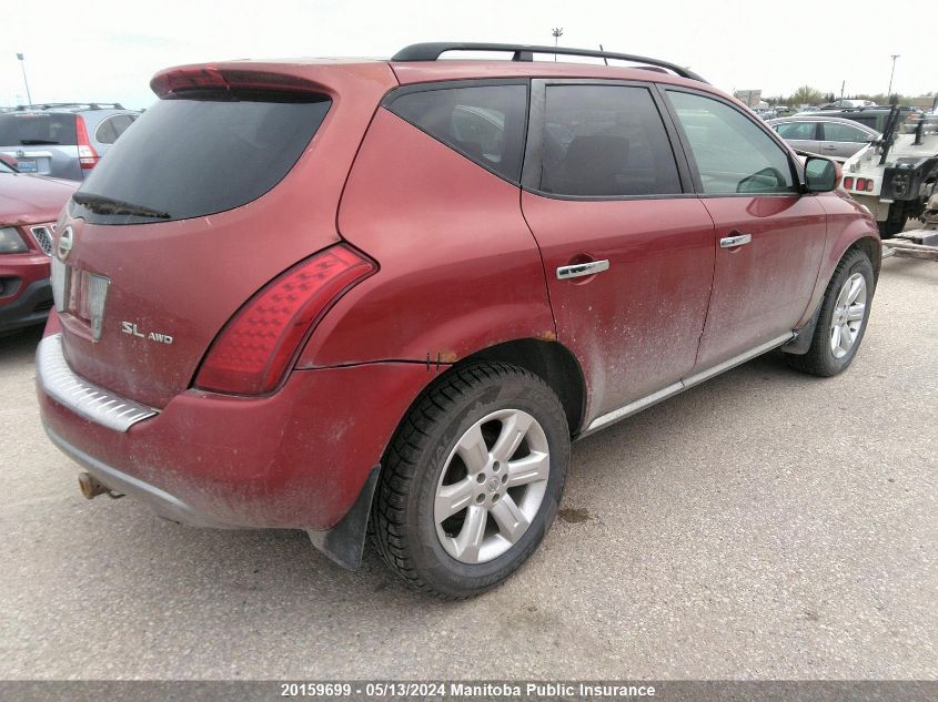 2006 Nissan Murano Se VIN: JN8AZ08WX6W518016 Lot: 20159699