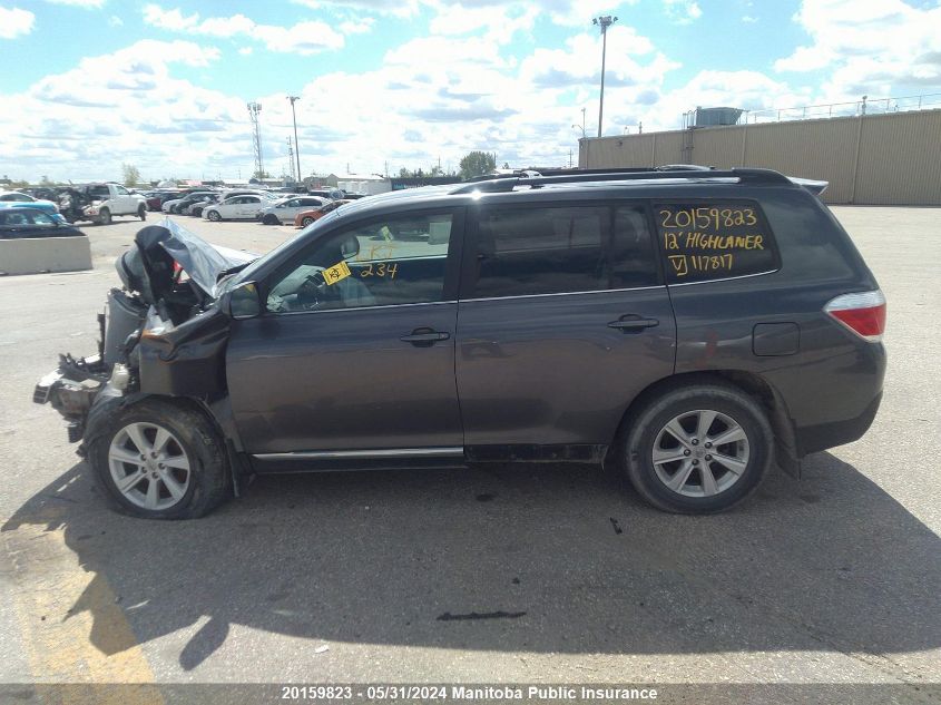 2012 Toyota Highlander V6 VIN: 5TDBK3EH1CS117817 Lot: 20159823