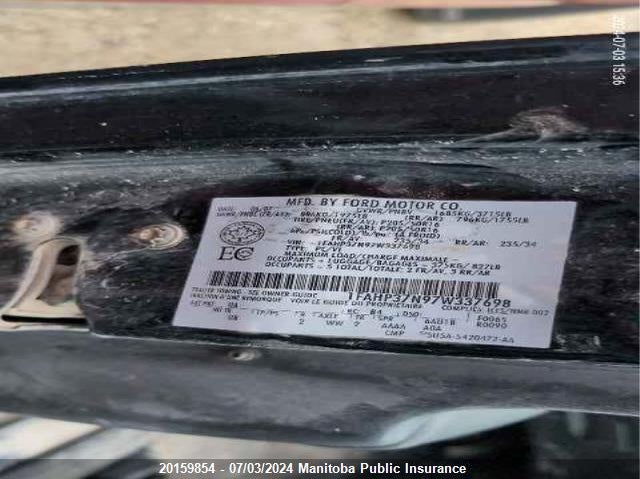 2007 Ford Focus Zx5 Ses VIN: 1FAHP37N97W337698 Lot: 20159854