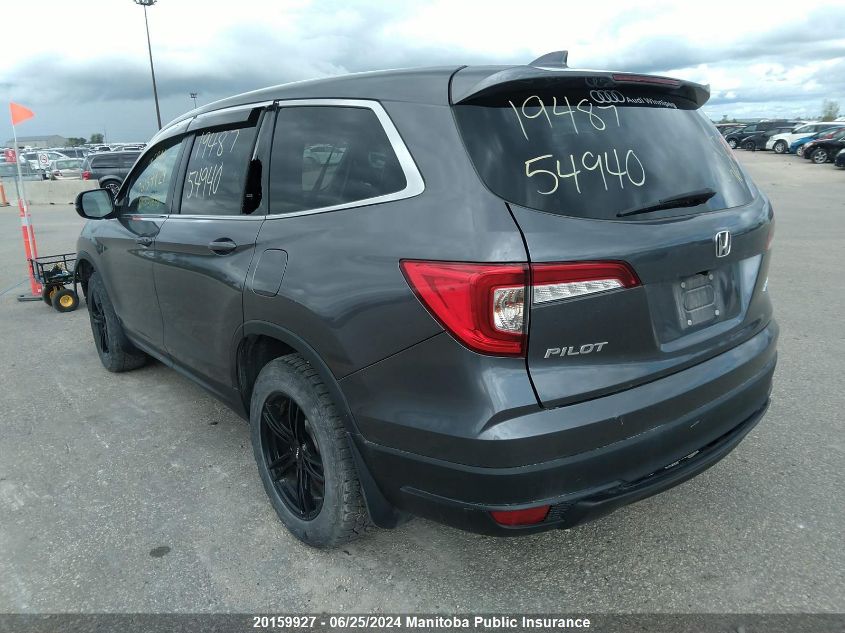 2019 Honda Pilot Lx VIN: 5FNYF6H16KB501609 Lot: 20159927