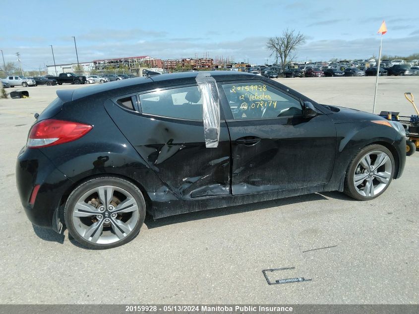 2012 Hyundai Veloster VIN: KMHTC6AD4CU072174 Lot: 20159928