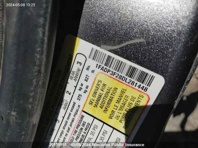 2013 Ford Focus Se VIN: 1FADP3F28DL281448 Lot: 20159951