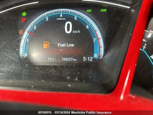 2020 Honda Civic Touring VIN: 2HGFC1F93LH104903 Lot: 20160016