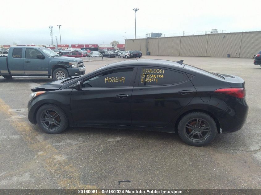 2013 Hyundai Elantra Gl VIN: 5NPDH4AE0DH258779 Lot: 20160061