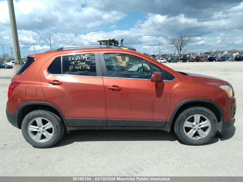 2015 Chevrolet Trax Lt VIN: 3GNCJRSB1FL142776 Lot: 20160194