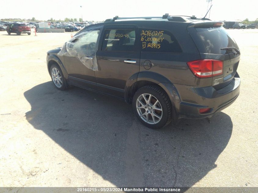 2016 Dodge Journey R/T VIN: 3C4PDDFG2GT128915 Lot: 20160215