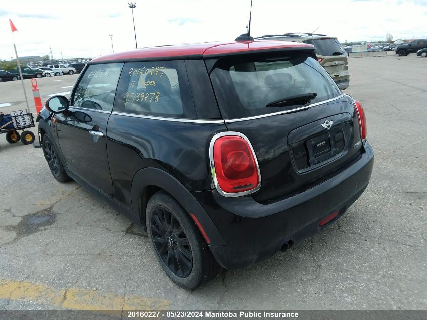 2016 Mini Cooper VIN: WMWXP5C56GT739278 Lot: 20160227