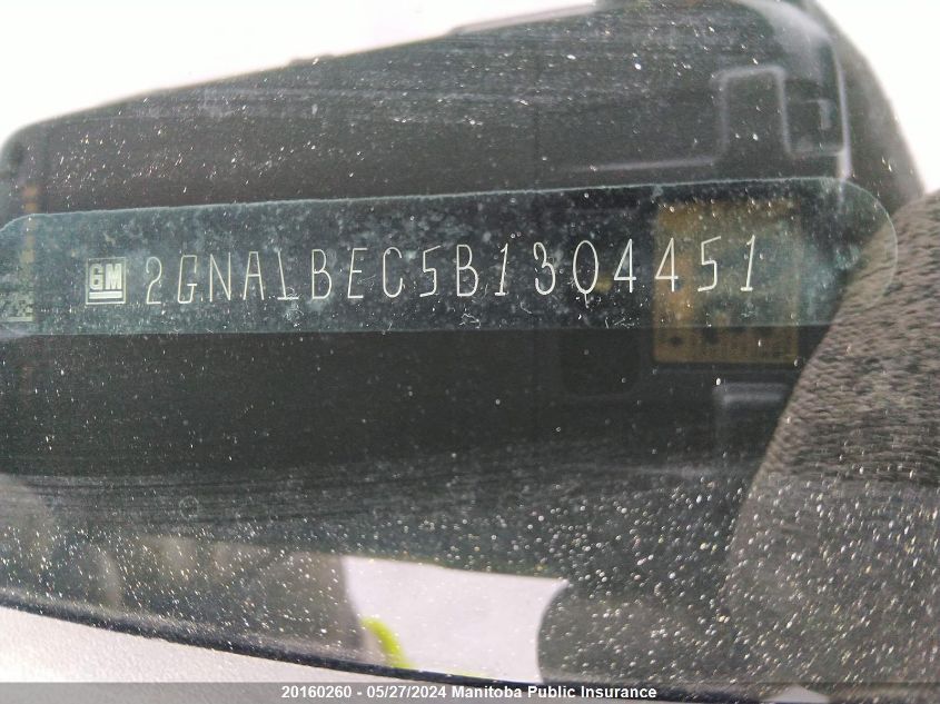 2011 Chevrolet Equinox Lt VIN: 2GNALBEC5B1304451 Lot: 20160260