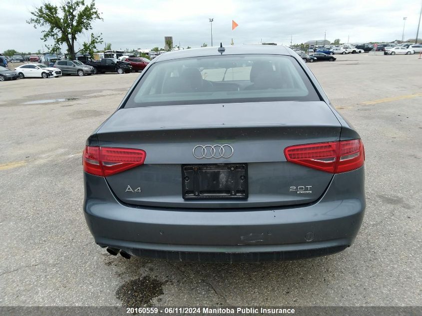 2013 Audi A4 2.0T Quattro VIN: WAUFFAFL8DN039263 Lot: 20160559
